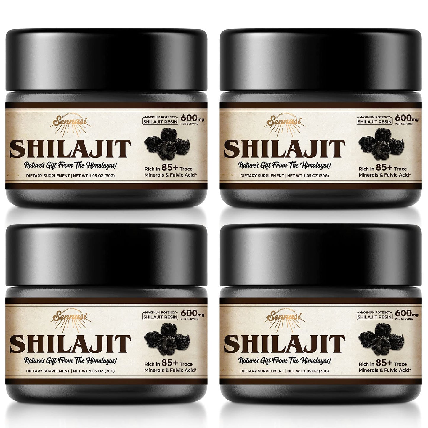 Shilajit Pure Himalayan Organic Shilajit Resin - 600mg Maximum Potency Natural Organic Shilajit Resin with 85+ Trace Minerals & Fulvic acid for Energy, Immune Support, 30 Grams (1 Pack)
