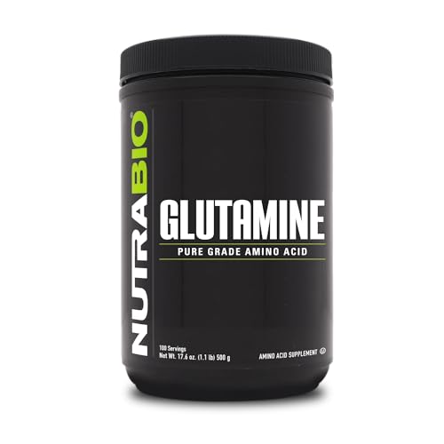 NutraBio L-Glutamine Powder - Amino Acid - Pure Grade: Absolutely no Additives, Fillers or Excipients! - Muscle Recovery Supplement - (500 Grams)