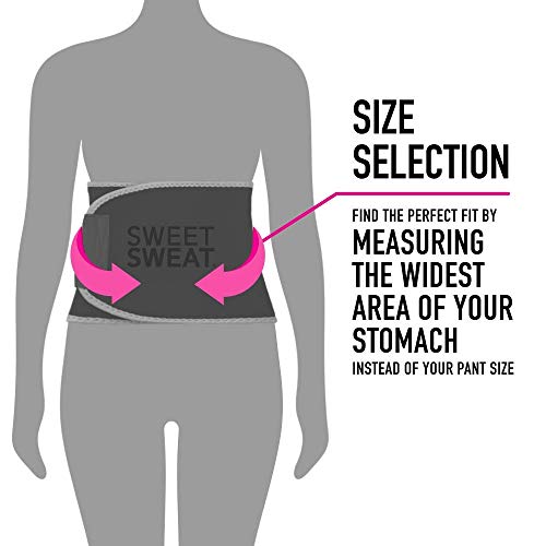 Sports Research Sweet Sweat Waist Trimmer Get More from Your Workout - Sweat Band Increases Stomach Temp to Cut Water Weight - Gym Waist Trainer Belt for Women & Men - Faja para Hacer Ejercicios