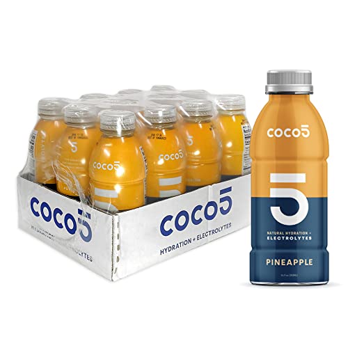 Coco5 Clean Sports Hydration Cherry Flavor | 100% Natural | 50% Less Sugar | Nothing Artificial | Non-GMO | Gluten Free | Developed by Pro Trainers for Pro Athletes | 16.9 OZ (Pack - 12)