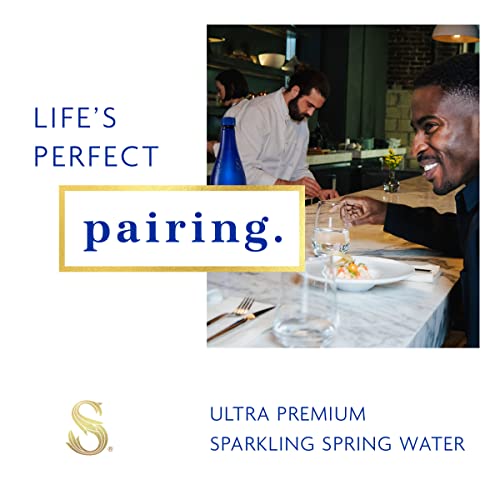Saratoga Sparkling Water Bottles, 12-Pack - Carbonated Spring Bottled Water with Naturally Occurring Minerals & Electrolytes - Recycled PET Plastic Bottles - 28 Fl Oz