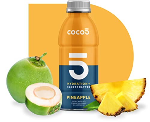 Coco5 Clean Sports Hydration Cherry Flavor | 100% Natural | 50% Less Sugar | Nothing Artificial | Non-GMO | Gluten Free | Developed by Pro Trainers for Pro Athletes | 16.9 OZ (Pack - 12)