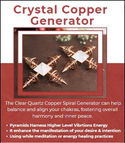 Handcrafted Exquisite Copper Coil Crystal Quartz Pyramid Energy Generator 4 Points Healing Reiki Chakra Balancing