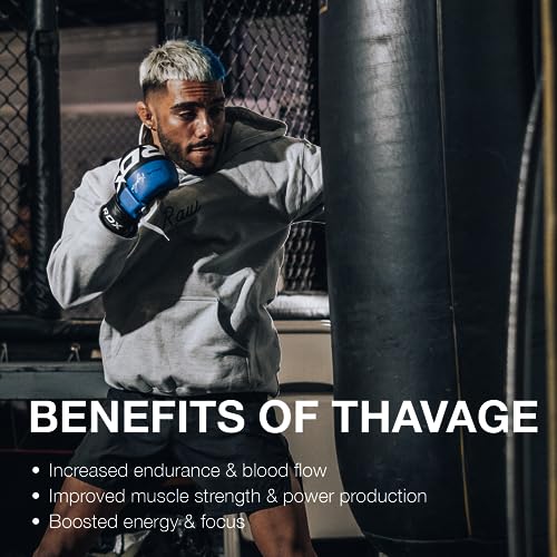 RAW Preworkout Powder, Thavage (Green Crush) - Chris Bumstead Sports Nutrition Supplement for Men & Women - Cbum Pre Workout for Working Out, Hydration, Mental Focus & Energy - 40 Servings