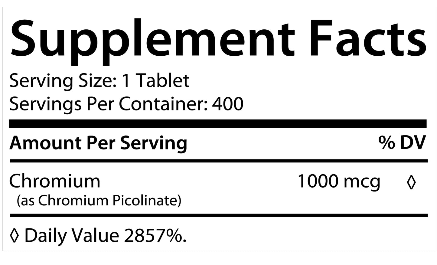 Chromium Picolinate 1000mcg | 400 Tablets | Support Carbohydrate Breakdown & Metabolism | Non-GMO and Gluten-Free by HealthFare