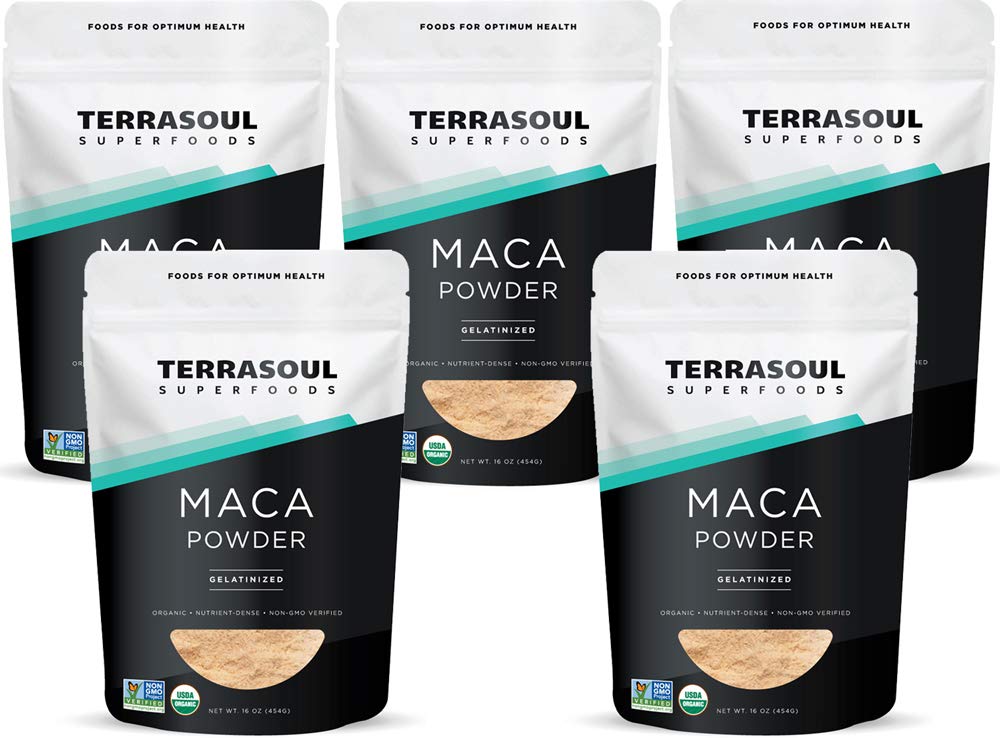Terrasoul Superfoods Organic Gelatinized Maca Powder, 16 Oz, Hormone Balance, Energy Boost, and Superfood Smoothies with Peruvian Maca Root, Gelatinized for Easy Digestion