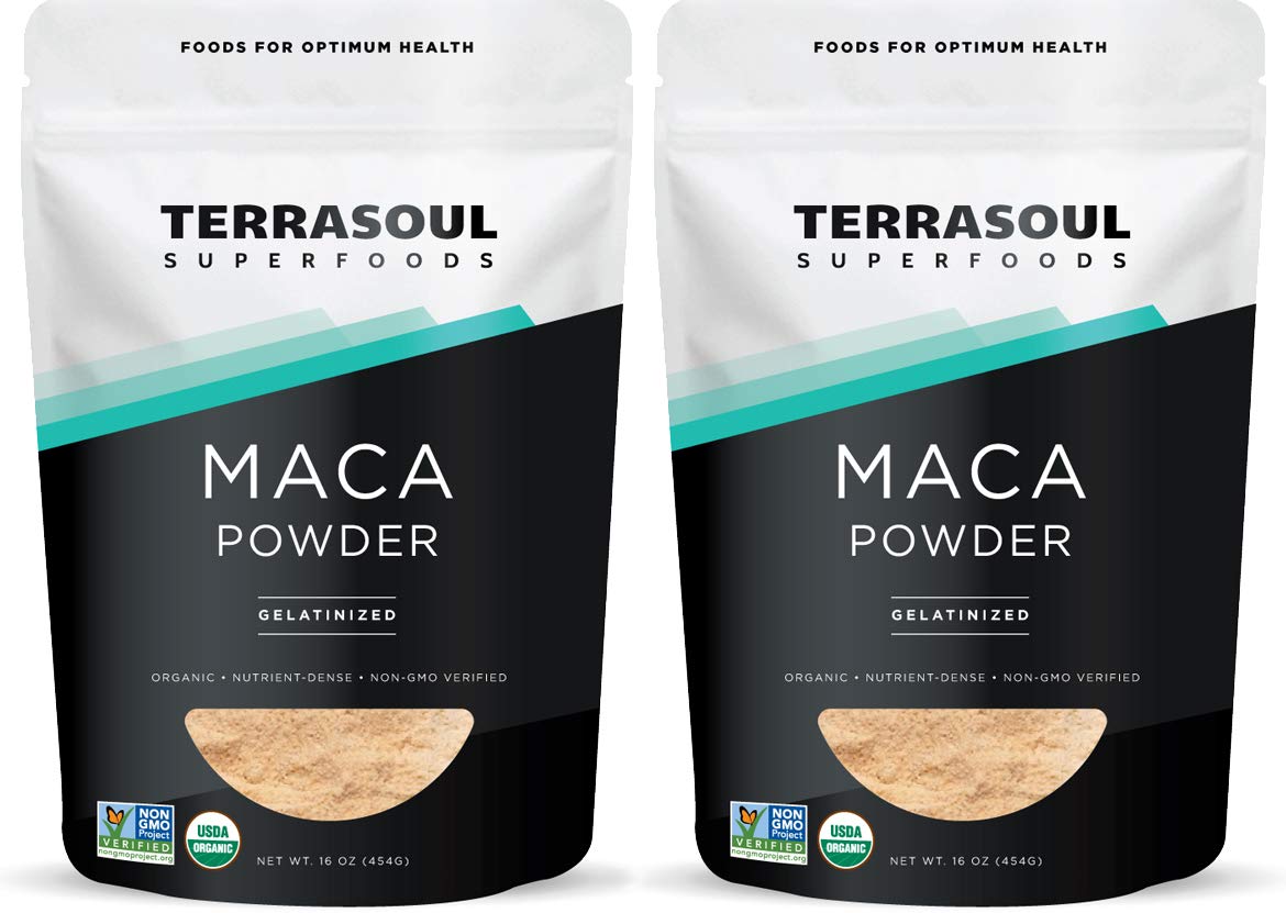 Terrasoul Superfoods Organic Gelatinized Maca Powder, 16 Oz, Hormone Balance, Energy Boost, and Superfood Smoothies with Peruvian Maca Root, Gelatinized for Easy Digestion