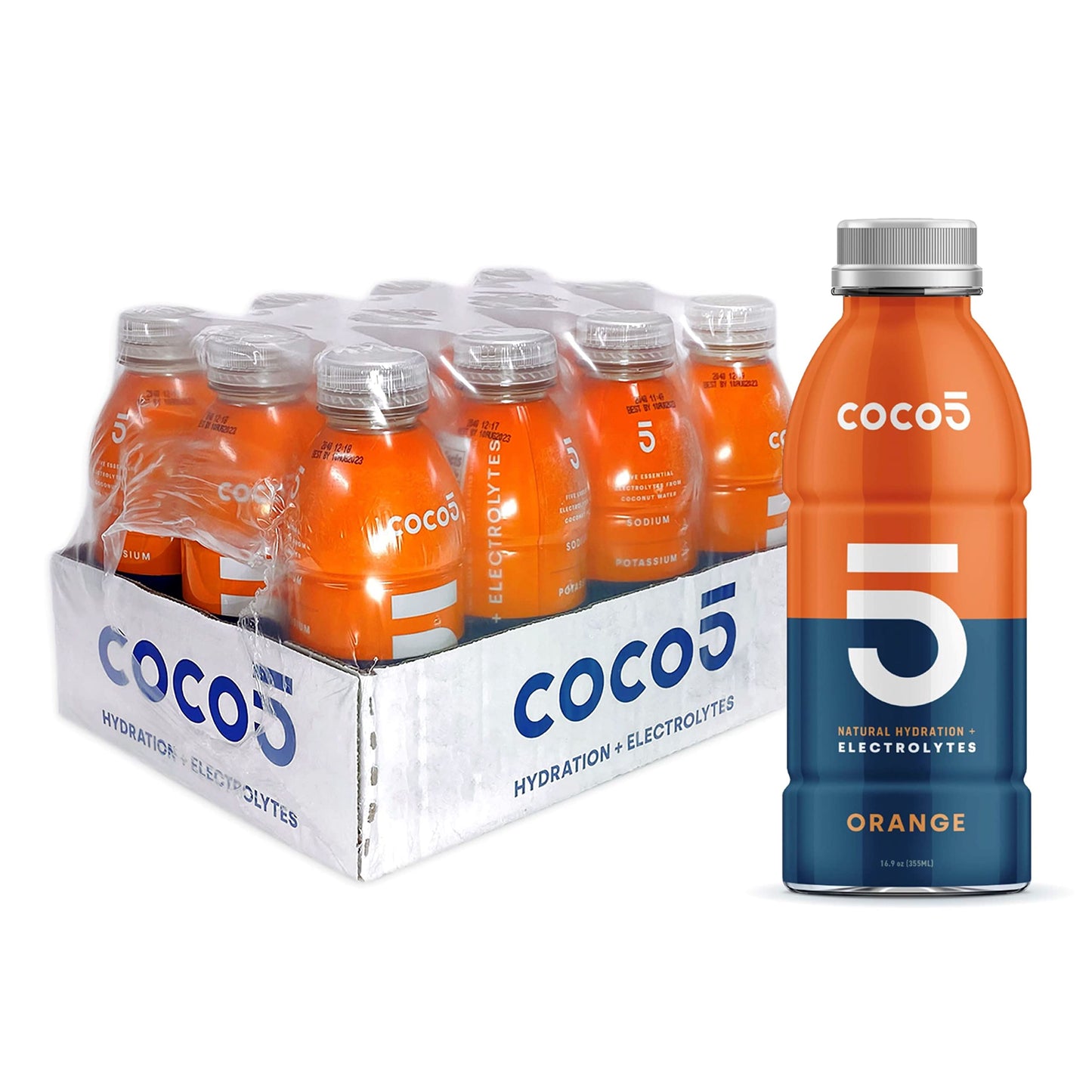 Coco5 Clean Sports Hydration Cherry Flavor | 100% Natural | 50% Less Sugar | Nothing Artificial | Non-GMO | Gluten Free | Developed by Pro Trainers for Pro Athletes | 16.9 OZ (Pack - 12)