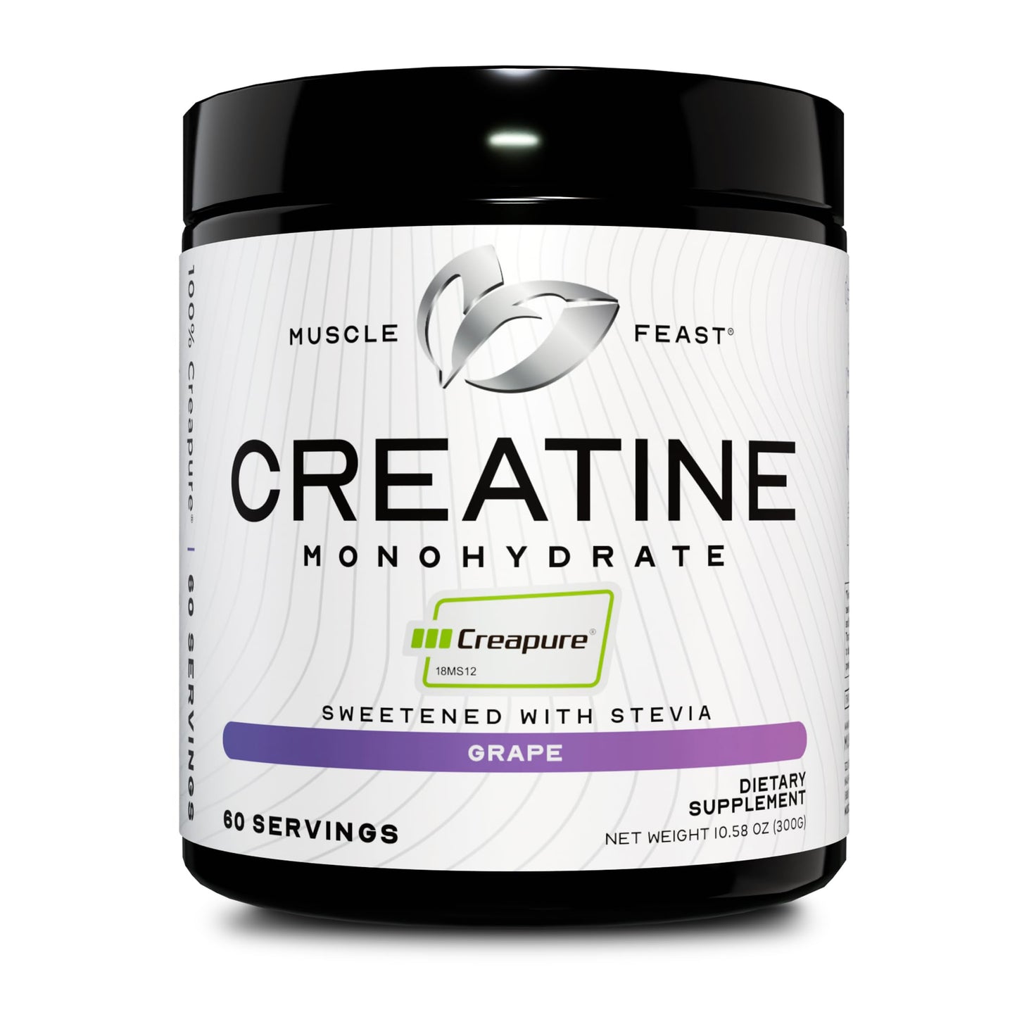 Muscle Feast Creapure Creatine Monohydrate Powder, Vegan Keto Friendly Gluten-Free, Mass Gainer, Muscle Recovery Supplement and Best Creatine for Muscle Growth, Unflavored, 300g