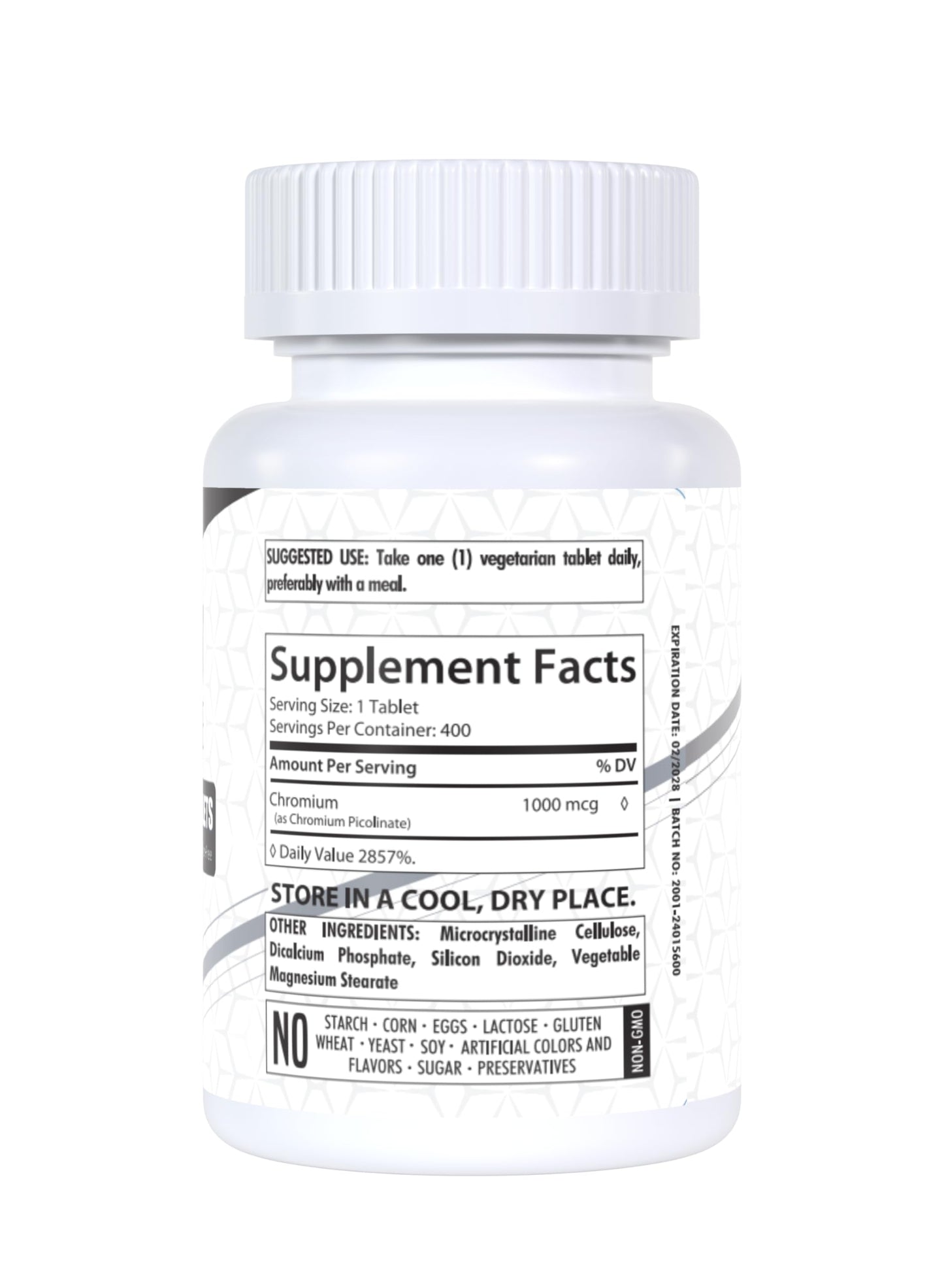 Chromium Picolinate 1000mcg | 400 Tablets | Support Carbohydrate Breakdown & Metabolism | Non-GMO and Gluten-Free by HealthFare