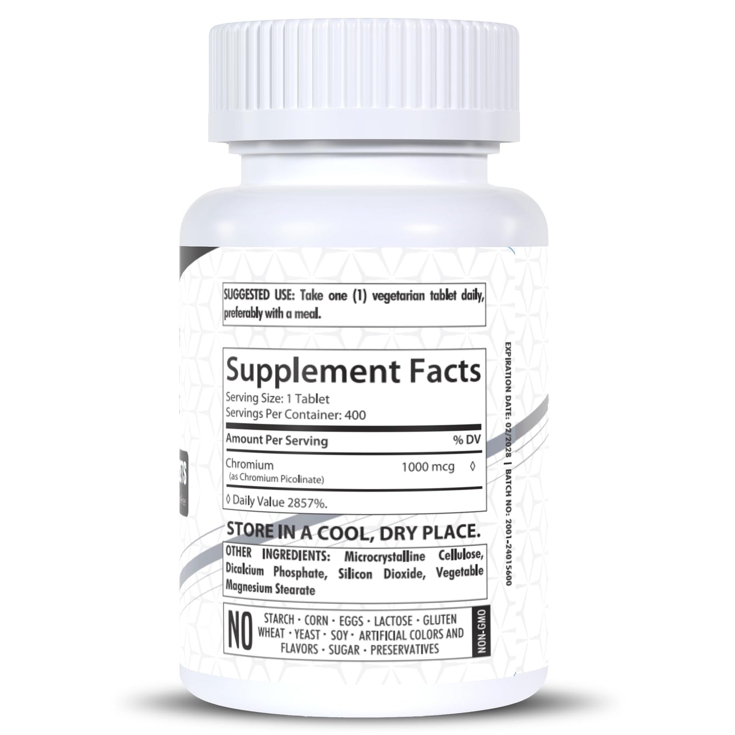 Chromium Picolinate 1000mcg | 400 Tablets | Support Carbohydrate Breakdown & Metabolism | Non-GMO and Gluten-Free by HealthFare