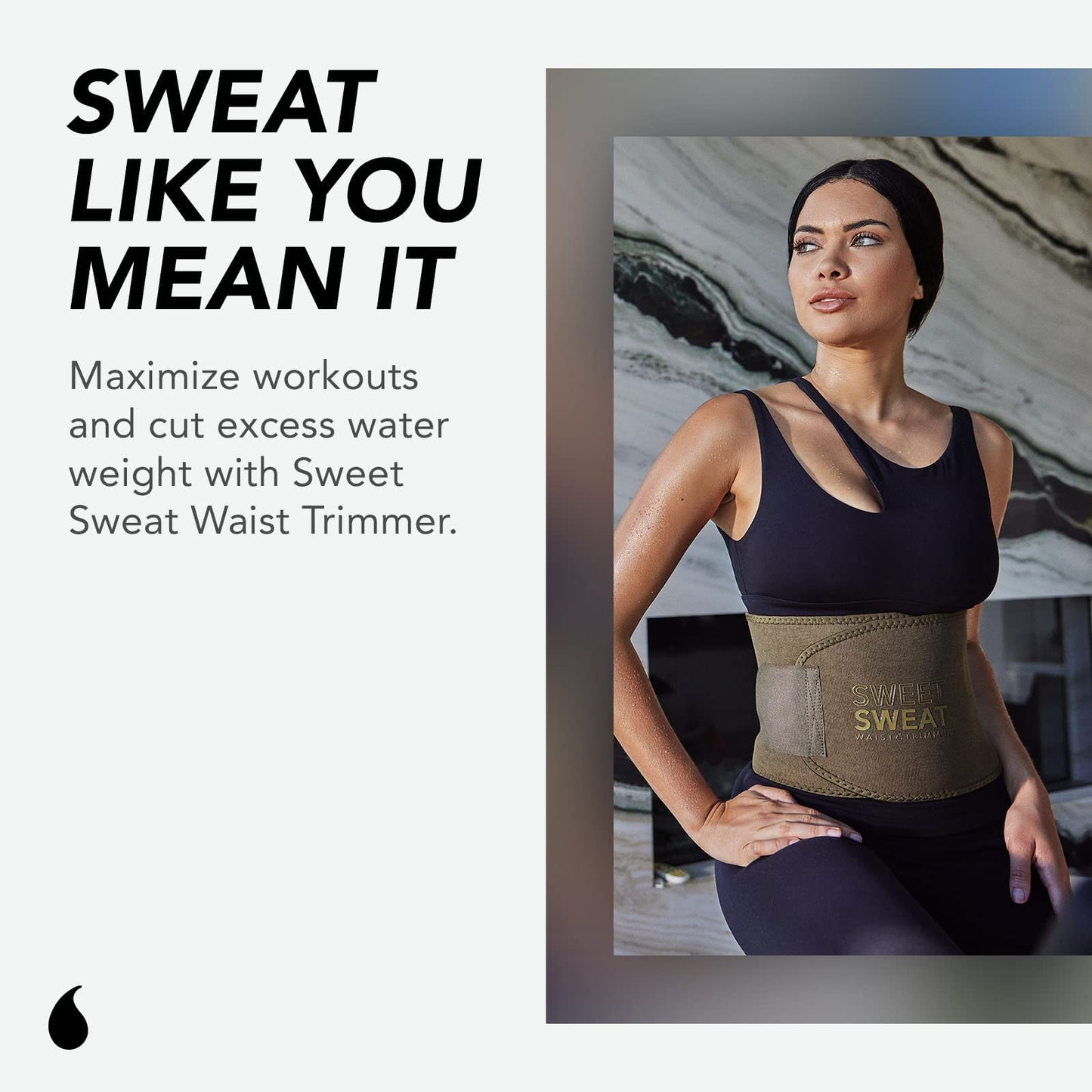 Sports Research Sweet Sweat Waist Trimmer Get More from Your Workout - Sweat Band Increases Stomach Temp to Cut Water Weight - Gym Waist Trainer Belt for Women & Men - Faja para Hacer Ejercicios