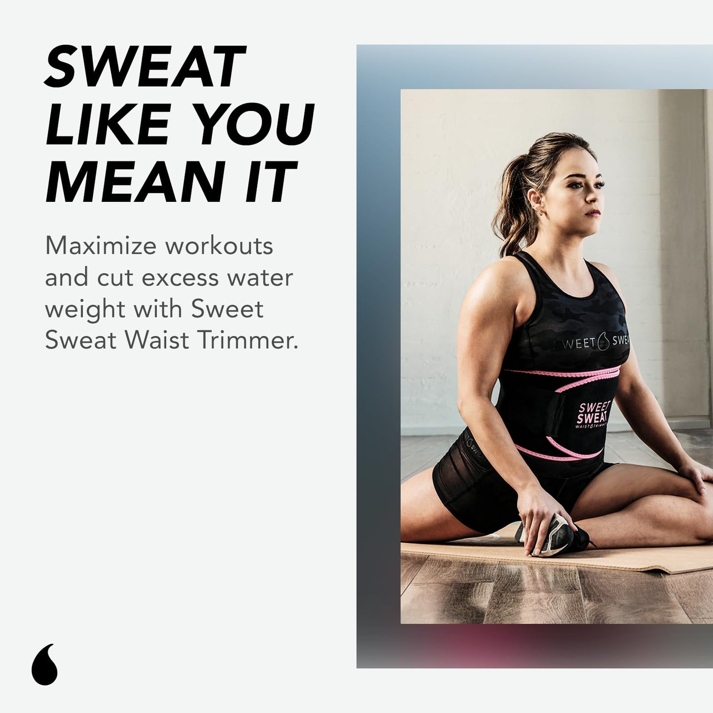 Sports Research Sweet Sweat Waist Trimmer Get More from Your Workout - Sweat Band Increases Stomach Temp to Cut Water Weight - Gym Waist Trainer Belt for Women & Men - Faja para Hacer Ejercicios