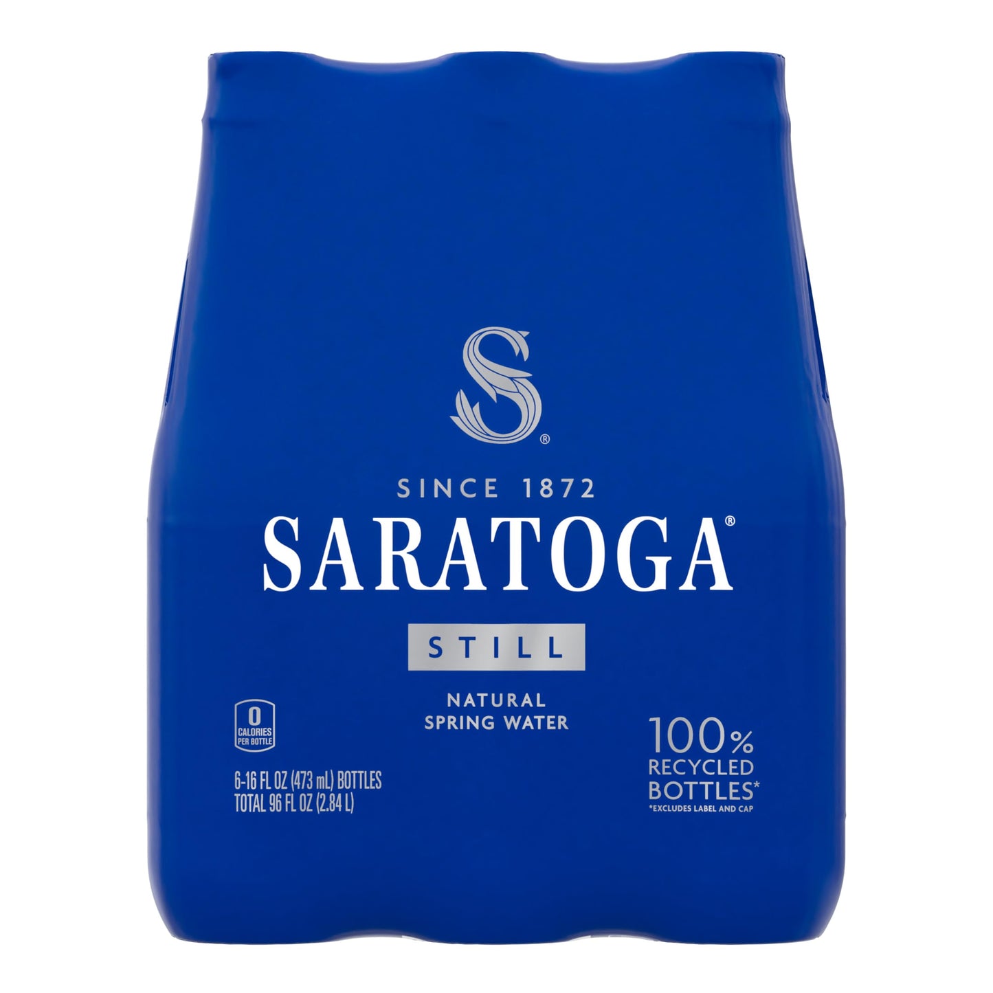 Saratoga Sparkling Water Bottles, 12-Pack - Carbonated Spring Bottled Water with Naturally Occurring Minerals & Electrolytes - Recycled PET Plastic Bottles - 28 Fl Oz