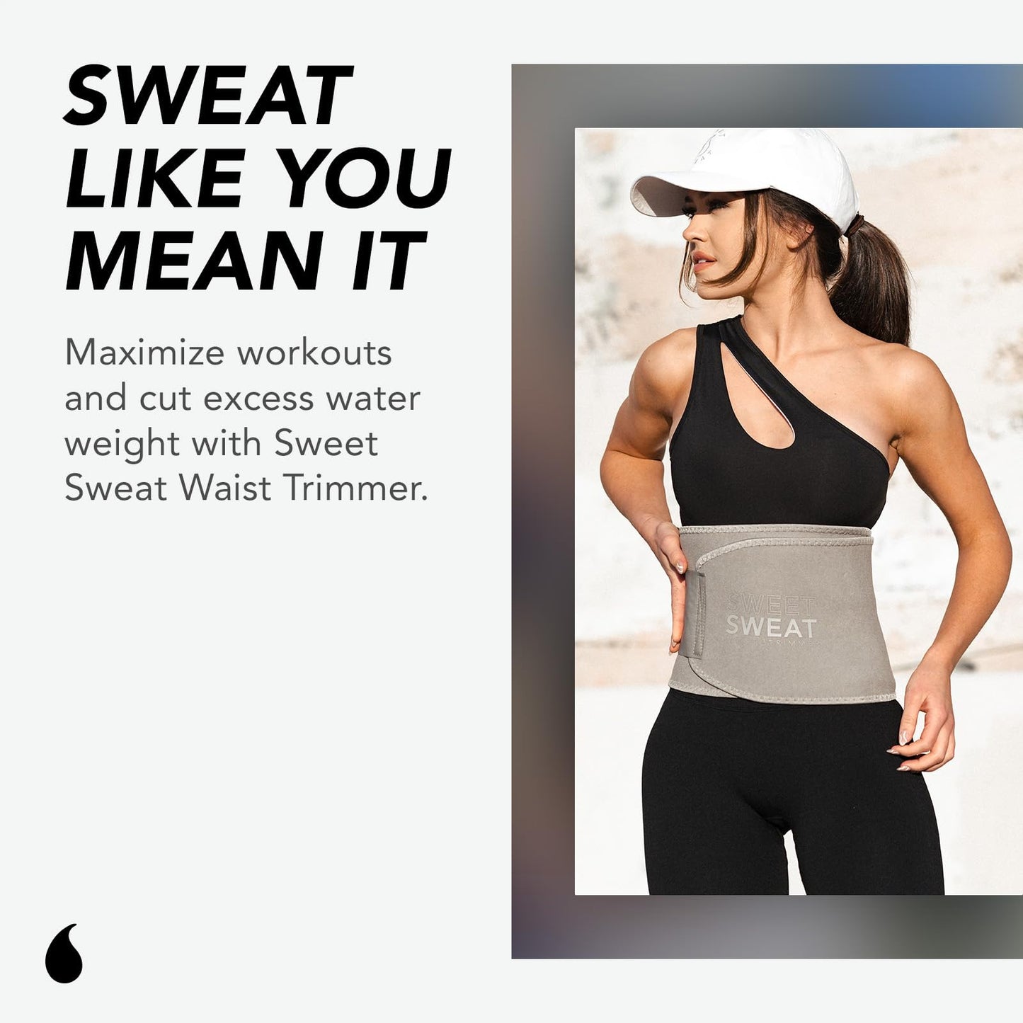 Sports Research Sweet Sweat Waist Trimmer Get More from Your Workout - Sweat Band Increases Stomach Temp to Cut Water Weight - Gym Waist Trainer Belt for Women & Men - Faja para Hacer Ejercicios