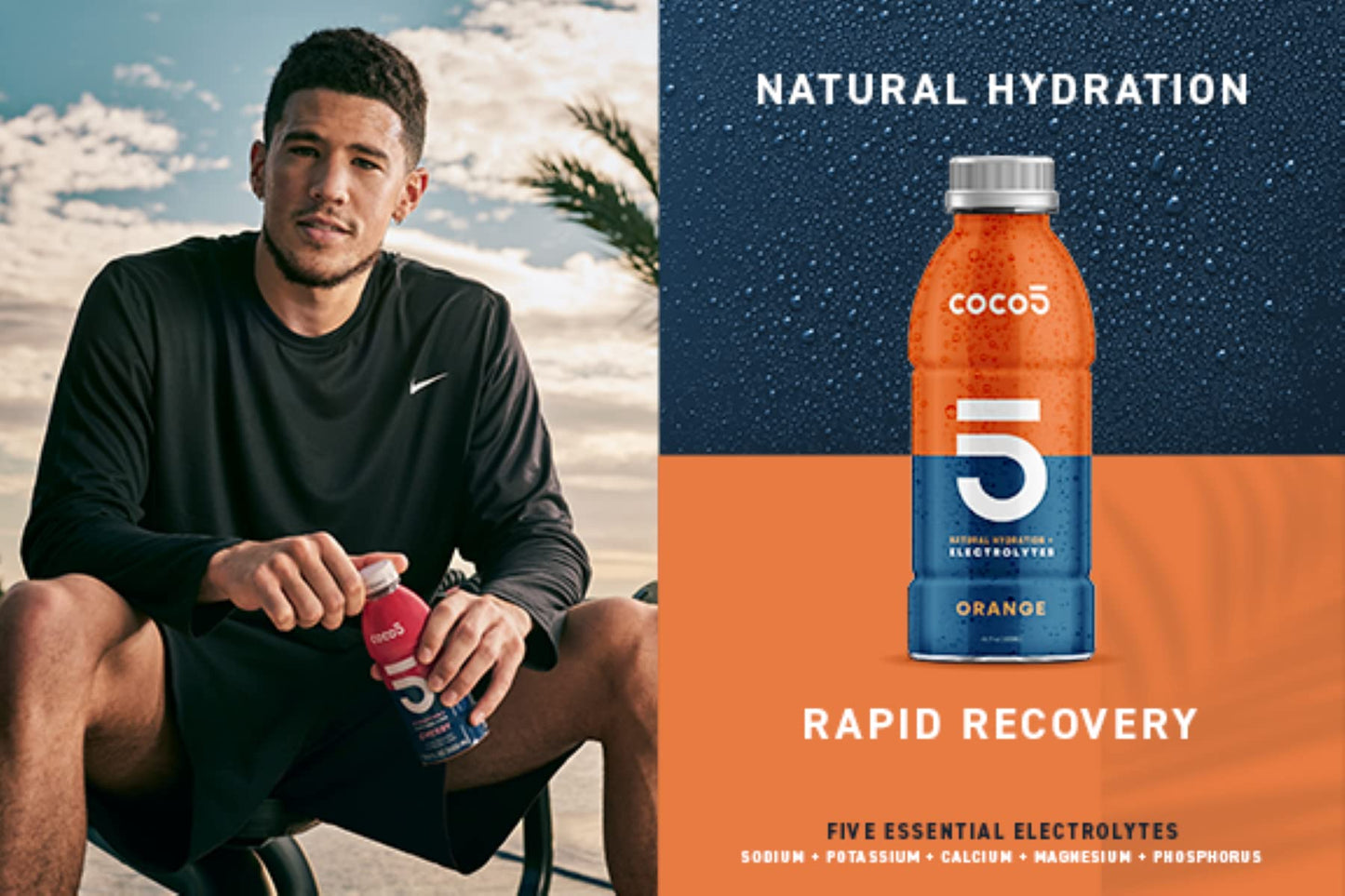 Coco5 Clean Sports Hydration Cherry Flavor | 100% Natural | 50% Less Sugar | Nothing Artificial | Non-GMO | Gluten Free | Developed by Pro Trainers for Pro Athletes | 16.9 OZ (Pack - 12)