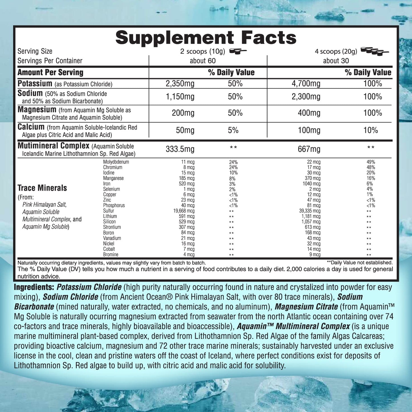 Fast Lyte Fasting Electrolyte Supplement Powder | No Sugar Unflavored Raw Electrolytes | 100% RDA Magnesium and Potassium with Trace Minerals | Carnivore & Keto Friendly | Sugar Free Fasting Salts
