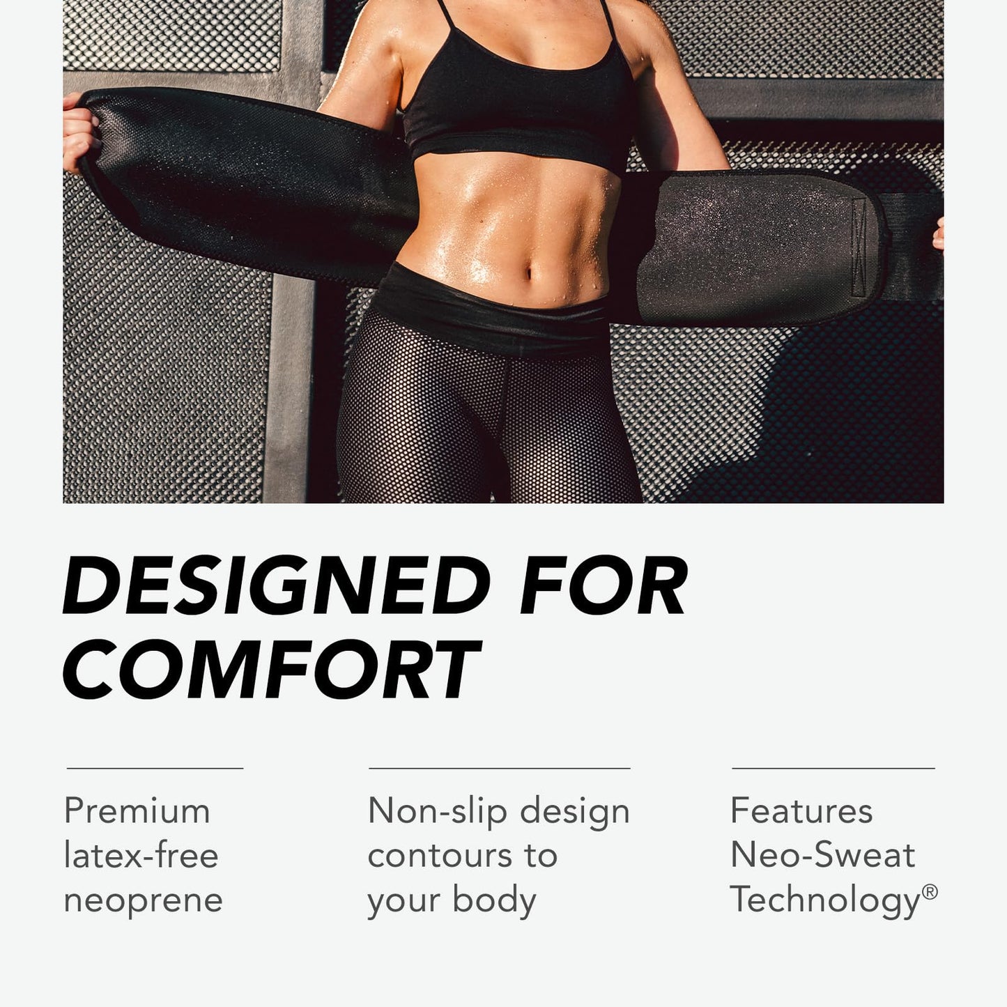 Sports Research Sweet Sweat Waist Trimmer Get More from Your Workout - Sweat Band Increases Stomach Temp to Cut Water Weight - Gym Waist Trainer Belt for Women & Men - Faja para Hacer Ejercicios