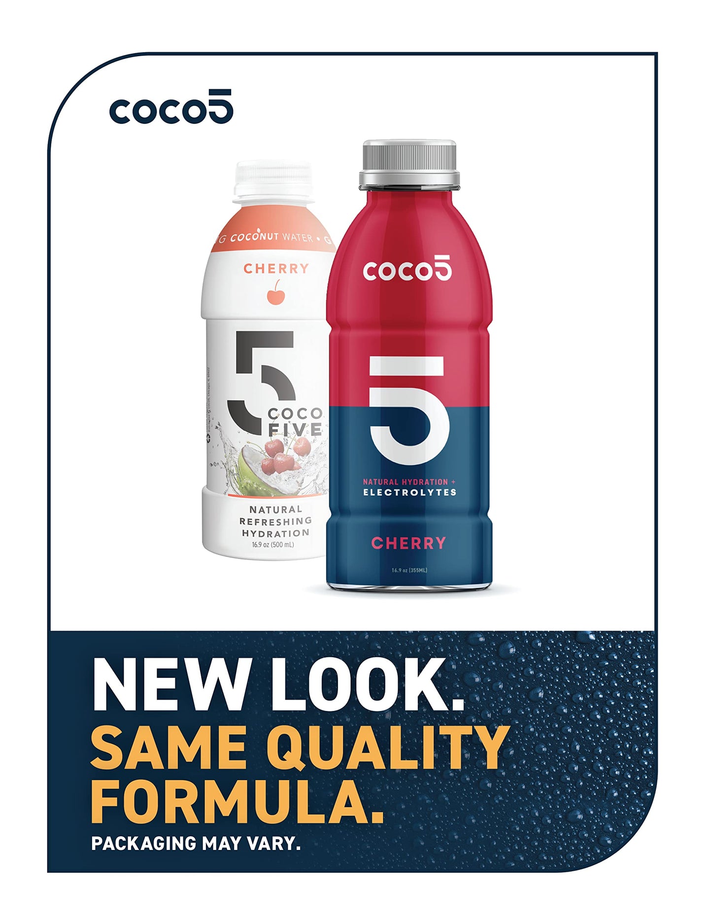 Coco5 Clean Sports Hydration Cherry Flavor | 100% Natural | 50% Less Sugar | Nothing Artificial | Non-GMO | Gluten Free | Developed by Pro Trainers for Pro Athletes | 16.9 OZ (Pack - 12)